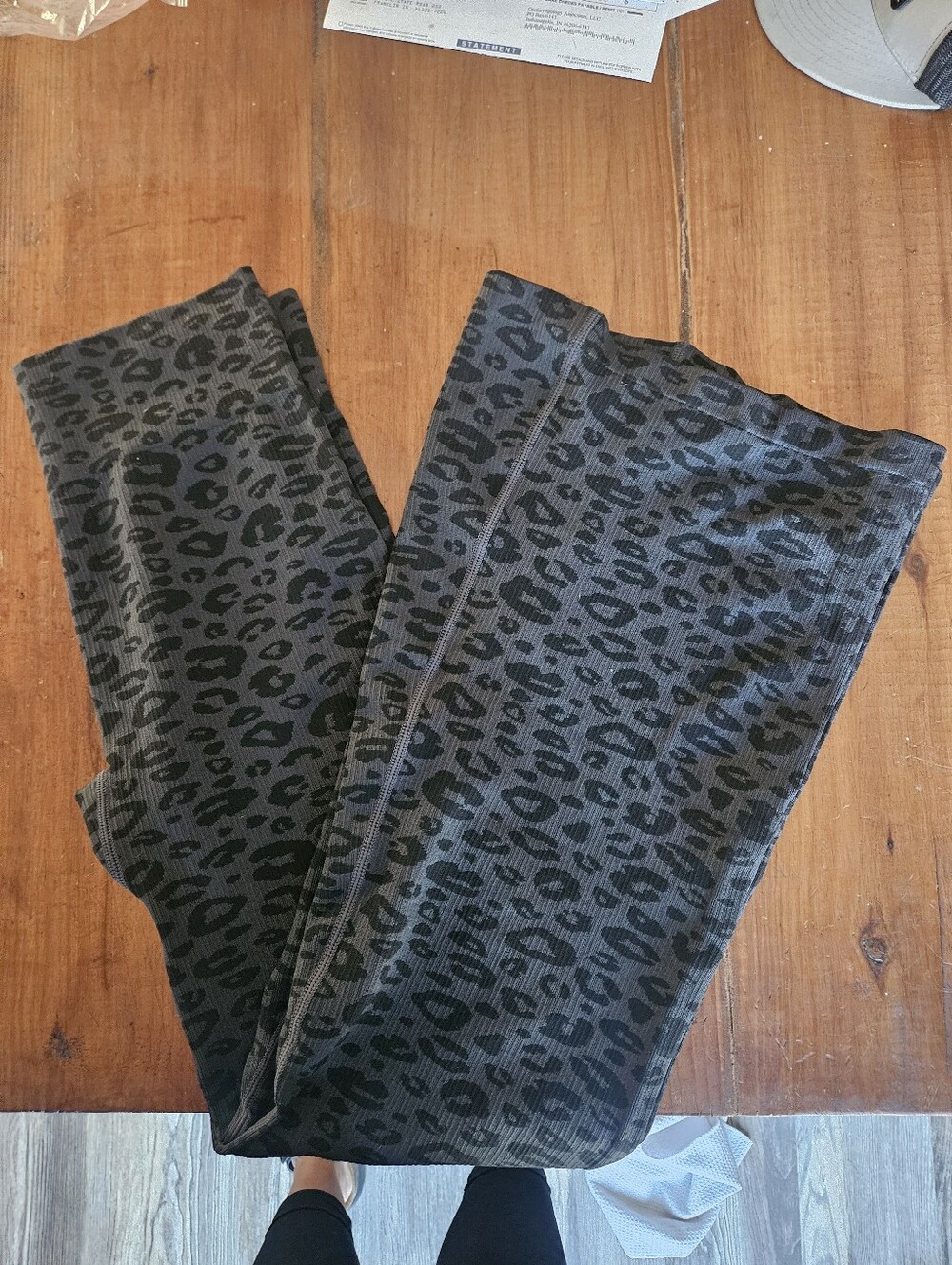 womens Leopard Print Olive Green Leggings